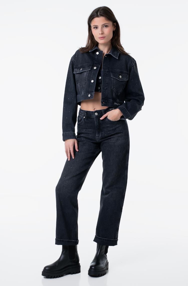 juoda Džinsinis švarkas BOXY FIT CROP JACKET DH6182 Tommy Jeans