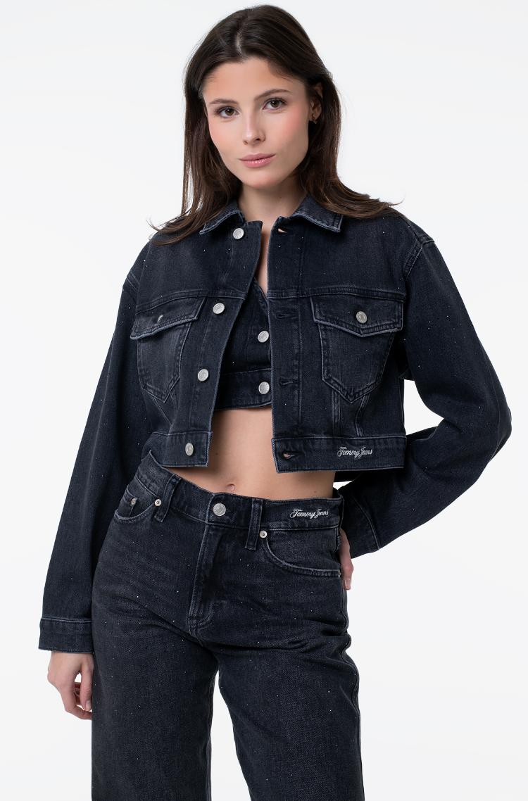 juoda Džinsinis švarkas BOXY FIT CROP JACKET DH6182 Tommy Jeans