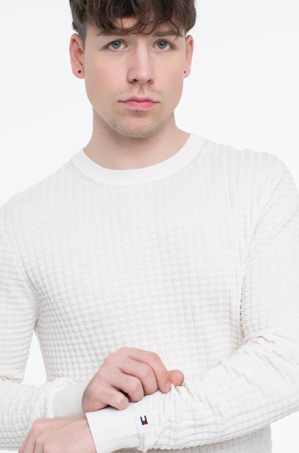 ★★ ★★ Seersucker textured sweater T12F1KPO1 Seersucker Button Down Pullover - SLOU