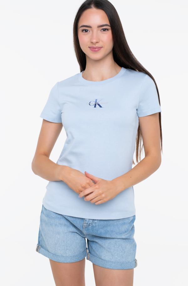 売れ筋商品|||カルバンクライン Tシャツ レディース トップス GRADIENT MONOLOGO SLIM TEE - Basic T-shirt - brilliant white CUI T-shirt GRADIENT MONOLOGO SLIM TEE Calvin Klein, Short