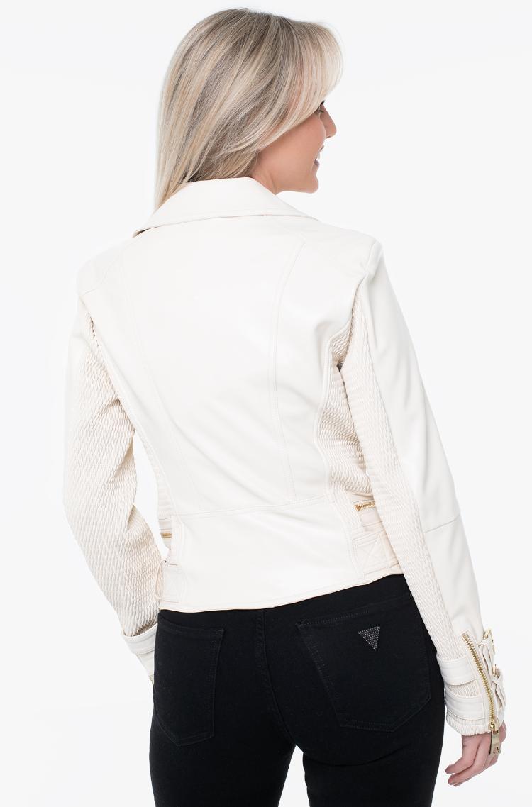 white Leather jacket W4YL33 K8S30 Guess, Women Leather jackets