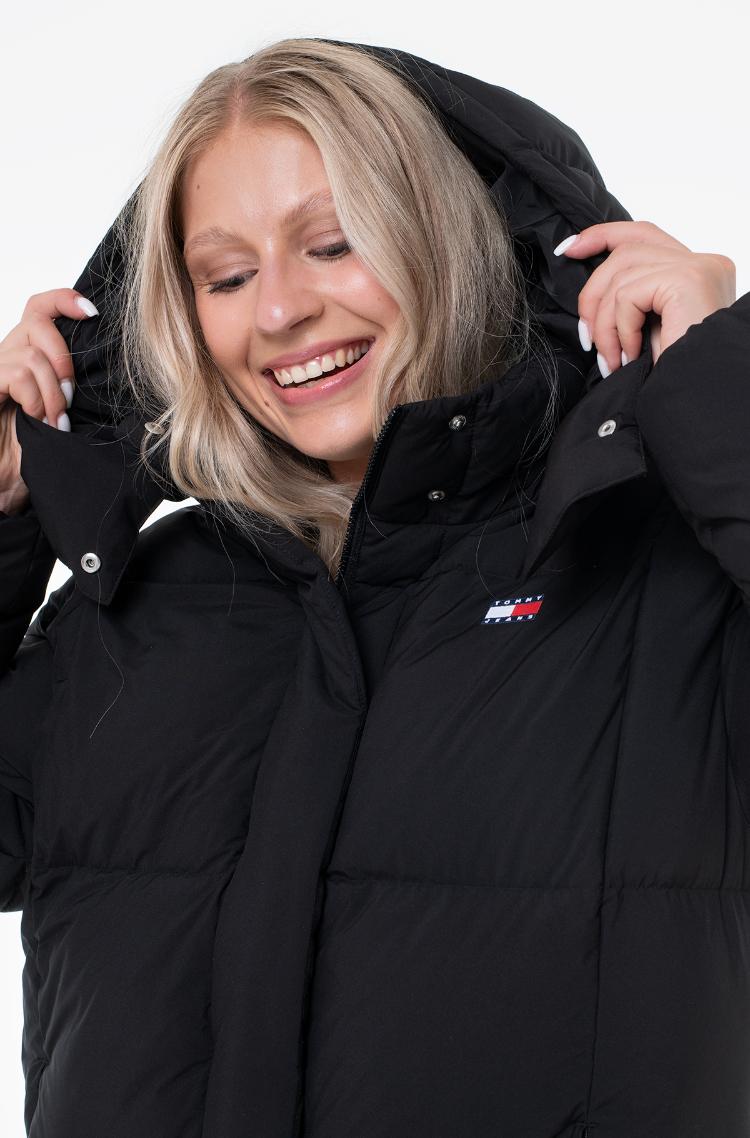 black Jacket TJW ALASKA GRID DWN MXI COAT EXT Tommy Jeans, Women